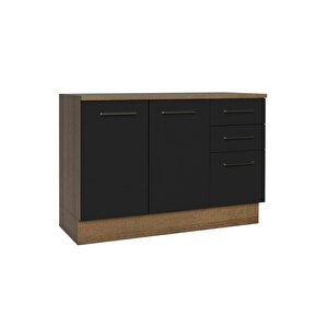 Yale Mutfak Alt Modül 3 Çekmeceli -2 Kapaklı-120 Cm -tezgah Dahil