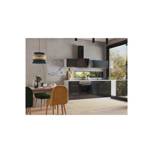 Almora Hazır Mutfak Dolabı 220cm - Parlak-beyaz Laminat Tezgah Dahil-