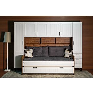 Sweety Komple Mdf Dolaplı Yavrulu Ranza Montaj Dahil