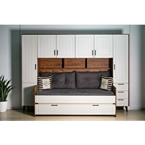 Sweety Komple Mdf Dolaplı Yavrulu Ranza Montaj Dahil