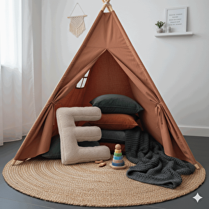 Litera, E Harfi, Yastık, Kırlent, Elyaf Dolgulu, Welsoft Kumaş, 40 Cm