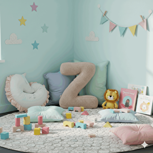 Litera, Z Harfi, Yastık, Kırlent, Elyaf Dolgulu, Welsoft Kumaş, 40 Cm