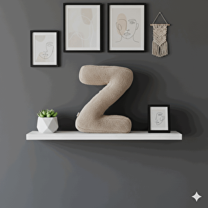 Litera, Z Harfi, Yastık, Kırlent, Elyaf Dolgulu, Welsoft Kumaş, 40 Cm