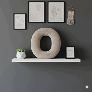 Litera, O Harfi, Yastık, Kırlent, Elyaf Dolgulu, Welsoft Kumaş, 40 Cm