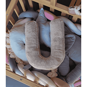 Litera, U Harfi, Yastık, Kırlent, Elyaf Dolgulu, Welsoft Kumaş, 40 Cm