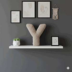 Litera, Y Harfi, Yastık, Kırlent, Elyaf Dolgulu, Welsoft Kumaş, 40 Cm