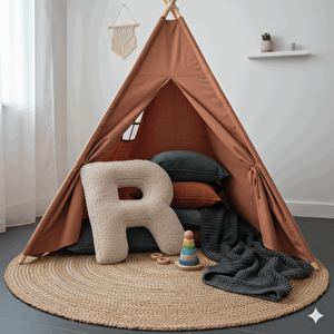 Litera, R Harfi, Yastık, Kırlent, Elyaf Dolgulu, Welsoft Kumaş, 40 Cm