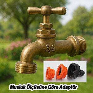 Hortum Bağlantı Aparatı Adaptör 3 Farklı Ölçülü Eki 1/2" - 3/4" - 1" Md306 Bahçe Hortum Ucu Plastik