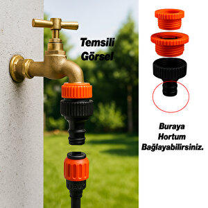 Hortum Bağlantı Aparatı Adaptör 3 Farklı Ölçülü Eki 1/2" - 3/4" - 1" Md306 Bahçe Hortum Ucu Plastik