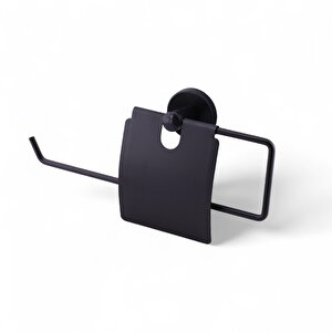 Kapaklı Kağıt Havluluk Banyo Tuvalet Mutfak İçin Duvar Tipi Vidalı Montaj Modern Aksesuar Siyah