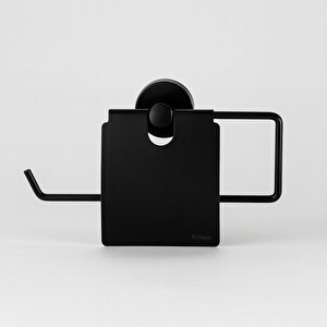 Kapaklı Kağıt Havluluk Banyo Tuvalet Mutfak İçin Duvar Tipi Vidalı Montaj Modern Aksesuar Siyah