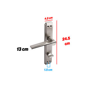 Wc Banyo Aynalı İç Kapı Kol Kolu Aynalı Sağa Sola Uygun Saten Renk Kapı Tutamağı 1 Takım