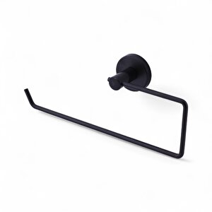 Kağıt Havluluk Mat Siyah Metal Duvara Monte Vidalı Banyo Tuvalet Mutfak Kağıt Havluluk 25 Cm