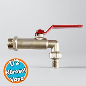 Küresel 1/2 Rekorlu Krom Bahçe Musluğu Korozyona Dayanıklı Rekorlu Tam Geçişli Bahçe Musluğu