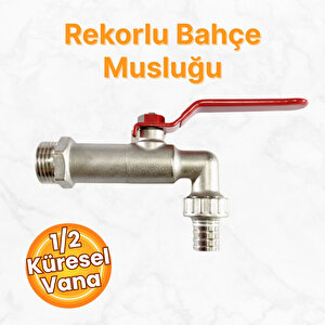 Küresel 1/2 Rekorlu Krom Bahçe Musluğu Korozyona Dayanıklı Rekorlu Tam Geçişli Bahçe Musluğu