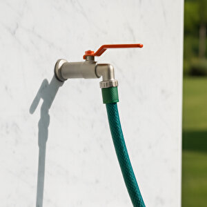 Küresel 1/2 Rekorlu Krom Bahçe Musluğu Korozyona Dayanıklı Rekorlu Tam Geçişli Bahçe Musluğu