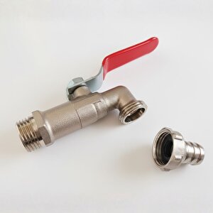 Küresel 1/2 Rekorlu Krom Bahçe Musluğu Korozyona Dayanıklı Rekorlu Tam Geçişli Bahçe Musluğu