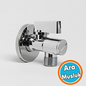 Ara Musluk 3/8 Filtreli Pirinç Krom Musluk Çamaşır Bulaşık Banyo Klozet Mutfak Ara Musluğu