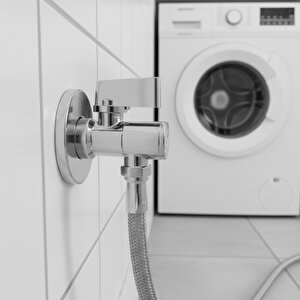 Ara Musluk 3/8 Filtreli Pirinç Krom Musluk Çamaşır Bulaşık Banyo Klozet Mutfak Ara Musluğu