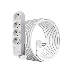 Topraklı Kablolu 4'lü Grup Priz Fiş Çoğaltıcı 10 Metre Çoklu Uzatma Kablosu Anahtarsız Monofaze