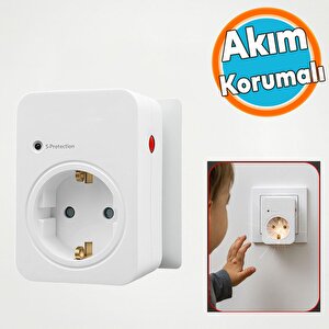 Tekli Priz Akım & Şok Korumalı Açma Kapama Düğmeli Çoçuk Korumalı Fiş 720 Joule Ip20 3600 W Koruma