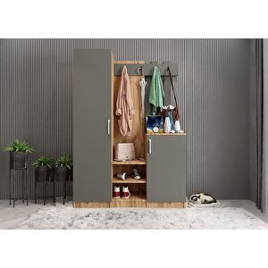 Bar Eko 3 Kapaklı Portmanto Çam&füme 120 cm