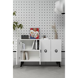 8183km-32dd Konsol,kahve Köşesi̇,ayakkabilik,ofi̇s Evrak Dolabi,mutfak Ki̇ler Dolabi,tv Üni̇tesi̇-BEYAZ-SİYAH-GÜMÜŞ