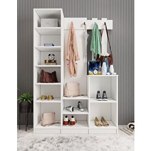 Bar 3 Kapaklı Portmanto Beyaz 105 cm