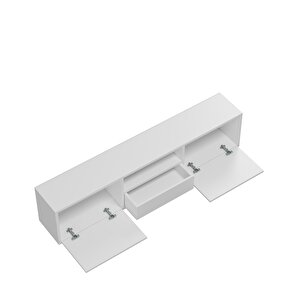 1312dropdd-32 Tv Sehpasi BEYAZ-SİYAH-GÜMÜŞ