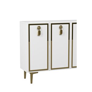 8186km-64dd Konsol,kahve Köşesi̇,ayakkabilik,ofi̇s Evrak Dolabi,mutfak Ki̇ler Dolabi,tv Üni̇tesi̇-BEYAZ ALTIN