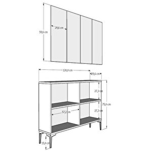 8186km-64dd Konsol,kahve Köşesi̇,ayakkabilik,ofi̇s Evrak Dolabi,mutfak Ki̇ler Dolabi,tv Üni̇tesi̇-BEYAZ ALTIN