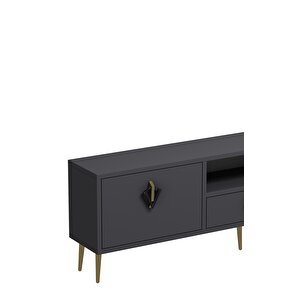 1312dropdd-32 Tv Sehpasi ANTRASİT-SİYAH-ALTIN