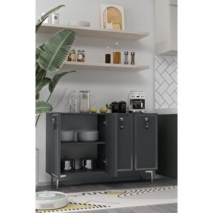 8186km-64dd Konsol,kahve Köşesi̇,ayakkabilik,ofi̇s Evrak Dolabi,mutfak Ki̇ler Dolabi,tv Üni̇tesi̇-ANTRASİT-GÜMÜŞ Antrasit Gümüş