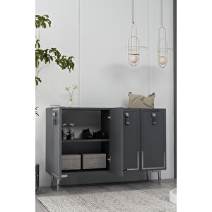 8186km-64dd Konsol,kahve Köşesi̇,ayakkabilik,ofi̇s Evrak Dolabi,mutfak Ki̇ler Dolabi,tv Üni̇tesi̇-ANTRASİT-GÜMÜŞ Antrasit Gümüş