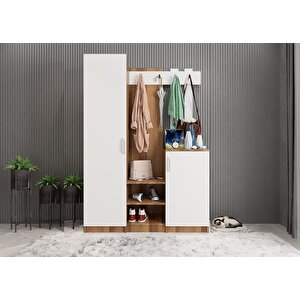 Bar Eko 3 Kapaklı Portmanto Ceviz&beyaz 105 cm