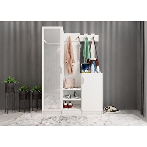 Bar 3 Kapaklı Portmanto Beyaz 135 cm