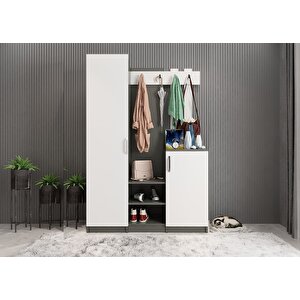 Bar Eko 3 Kapaklı Portmanto Füme&beyaz 120 cm