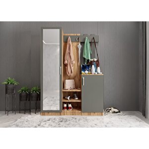 Bar 3 Kapaklı Portmanto Çam&füme 120 cm