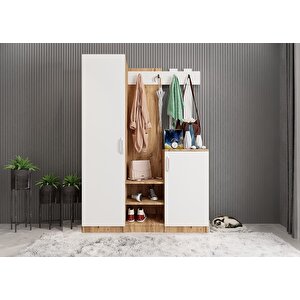 Bar Eko 3 Kapaklı Portmanto Çam&beyaz 135 cm