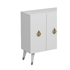 8185km-32dd Konsol,kahve Köşesi̇,ayakkabilik,ofi̇s Evrak Dolabi,mutfak Ki̇ler Dolabi,tv Üni̇tesİ-BEYAZ-ALTIN