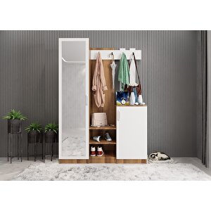 Bar 3 Kapaklı Portmanto Ceviz&beyaz 120 cm