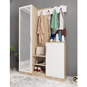 Bar 3 Kapaklı Portmanto Meşe&beyaz 135 cm