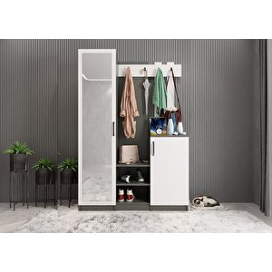 Bar 3 Kapaklı Portmanto Füme&beyaz 120 cm