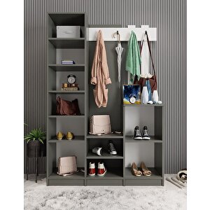 Bar 3 Kapaklı Portmanto Füme&beyaz 120 cm