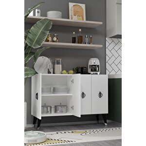 8184km-32dd Konsol,kahve Köşesi̇,ayakkabilik,ofi̇s Evrak Dolabi,mutfak Ki̇ler Dolabi,tv Üni̇tesi̇-BEYAZ-SİYAH-GÜMÜŞ Beyaz-Gümüş