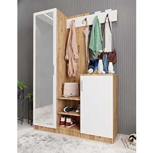 Bar 3 Kapaklı Portmanto Çam&beyaz 120 cm