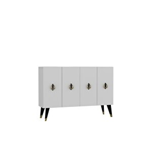 8184km-32dd Konsol,kahve Köşesi̇,ayakkabilik,ofi̇s Evrak Dolabi,mutfak Ki̇ler Dolabi,tv Üni̇tesi̇-BEYAZ-SİYAH-ALTIN