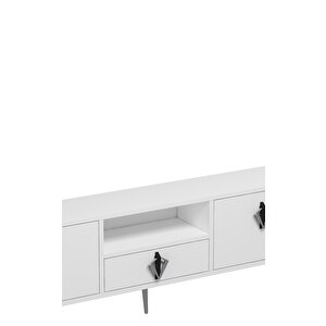 1311dropdd-32 Tv Sehpasi BEYAZ-SİYAH-GÜMÜŞ