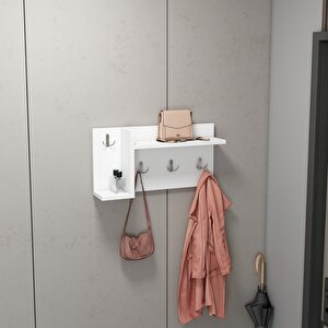 Luna 60 Duvar Askısı, Portmanto Askısı, Elbise Askısı Beyaz