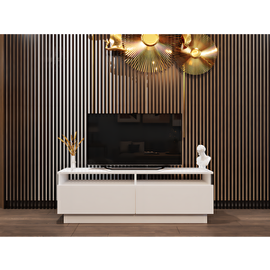 Modena Açık Raflı Tv Sehpası Beyaz 145 Cm
